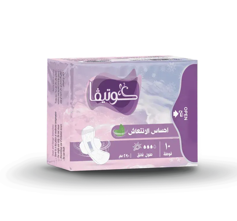 كوتيفا – فوط صحية نهارية طويلة جداً بتقنية التبريد، طول 290 مم، عبوة 10 قطع