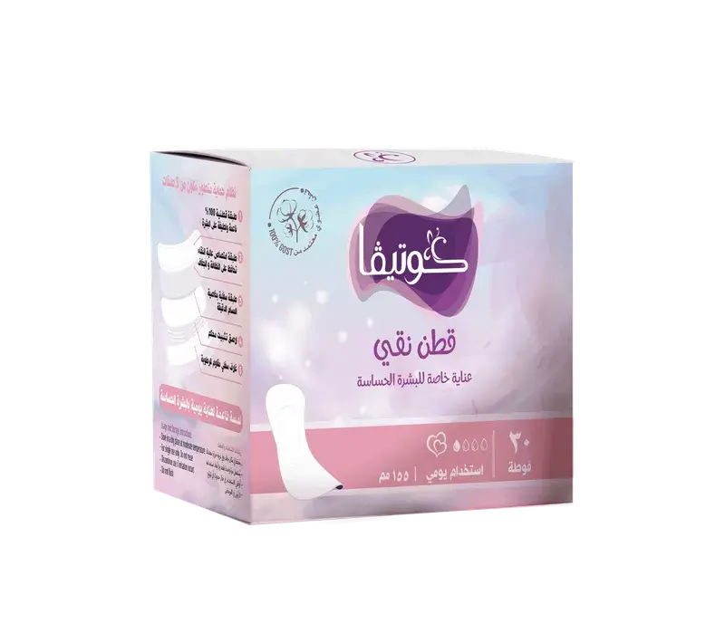كوتيفا – فوط يومية قطنية، طول 155 مم، عبوة 30 قطعة